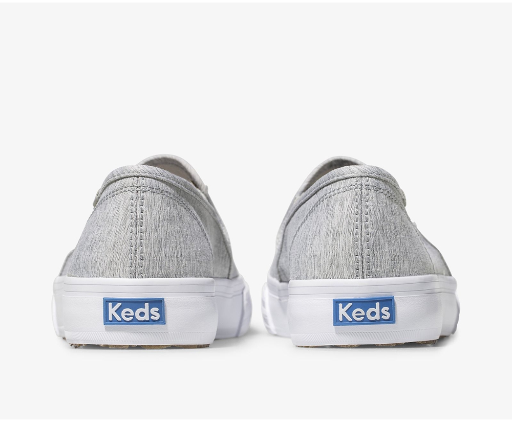 Keds Slip Ons Damen Grau - Double Decker Heathered Woven - WVN-237946